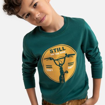 Sweat de gola redonda, em moletão, 3-12 anos LA REDOUTE COLLECTIONS