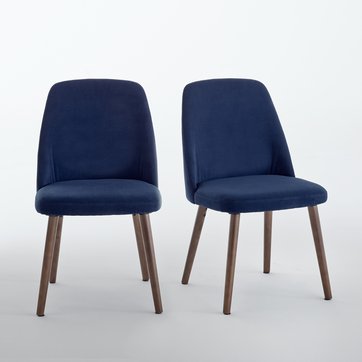 Chaise velours et noyer, WATFORD, (lot de 2) Chaise velours et noyer, WATFORD, (lot de 2) LA REDOUTE INTERIEURS