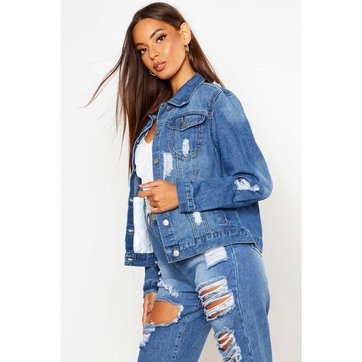 veste en jean bleu clair femme pas cher