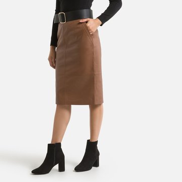 Jupe Cuir Marron La Redoute