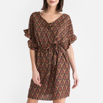 Vestido de estilo étnico, semilargo TOUPY