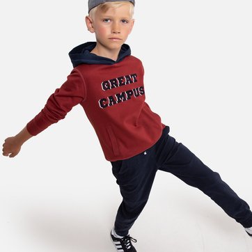 Sweat com capuz, mensagem em relevo à frente, 3-12 anos LA REDOUTE COLLECTIONS
