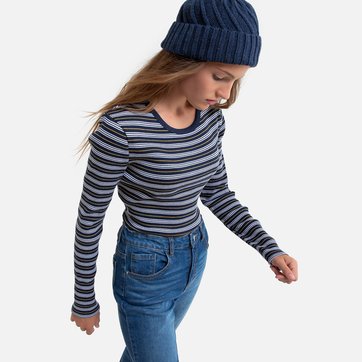 Camisola de mangas compridas às riscas, 10-18 anos LA REDOUTE COLLECTIONS
