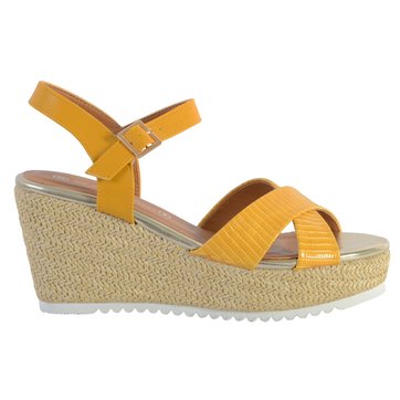 sandales compensées jaune