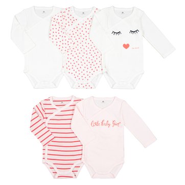 Lote de 5 bodies, prematuro - 2 anos LA REDOUTE COLLECTIONS