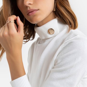 Camisola de mangas compridas, gola alta com botão MOLLY BRACKEN