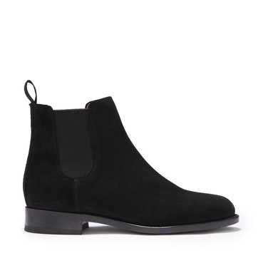 boots en daim noir femme