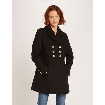 Manteau femme bouton officier | La Redoute De la Crème Manteau Femme Coupe Evasée Style Funky avec