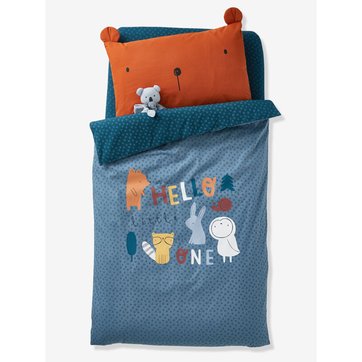 Vertbaudet Housse De Couette Bebe Calins Damour Blanc 80x1 Linge De Lit Et Oreillers Literie Et Linge De Maison