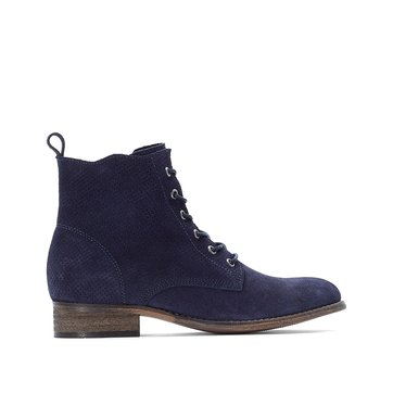 Botines de piel con cordones, efecto perforado LA REDOUTE COLLECTIONS