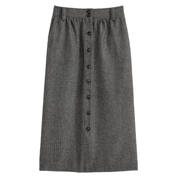 Saia direita e comprida, com botões, em tweed LA REDOUTE COLLECTIONS