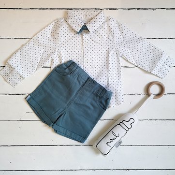 Conjunto bermudas + camisa + gravata borboleta, 3 meses - 3 anos LA REDOUTE COLLECTIONS