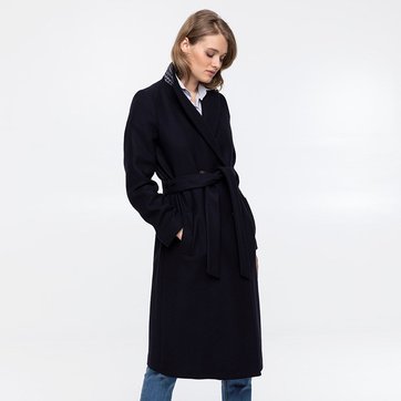 Manteau long femme drap de laine | La Redoute Manteau long drap de laine mélangée noir La Redoute
