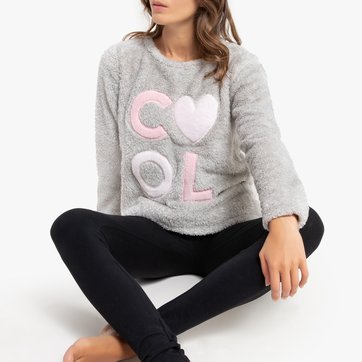 Pyjama mit langen Ärmeln, Materialmix LA REDOUTE COLLECTIONS