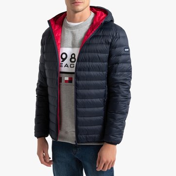 schott puffer jacket detachable hood