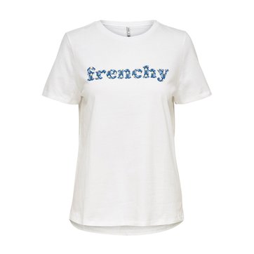 T-shirt de gola redonda, motivo à frente ONLY