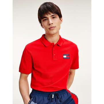 Polo direito, malha piqué, Tommy Badge TOMMY JEANS