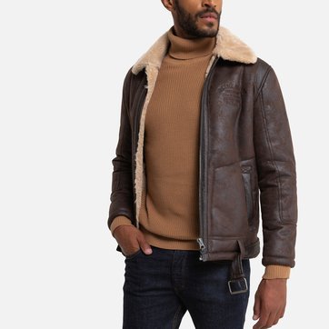 Blusão estilo aviador, com forro em sherpa PETROL INDUSTRIES