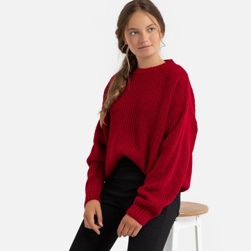 Camisola de gola redonda em malha grossa, 10-18 anos LA REDOUTE COLLECTIONS