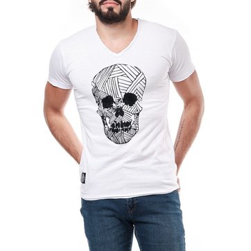 Tee Shirt Blanc Col V Homme La Redoute