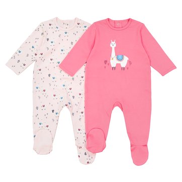 Lote de 2 pijamas lama em algodão, 0 mês - 3 anos LA REDOUTE COLLECTIONS