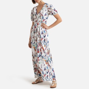 Langes Kleid mit Kopfverschluss, kurze Ärmel Langes Kleid mit Kopfverschluss, kurze Ärmel SEE U SOON