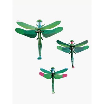 3 Libellules En Métal Déco Murale - 40x28 Cm - Couleurs Vives - Pour Intérieur Et Extérieur
