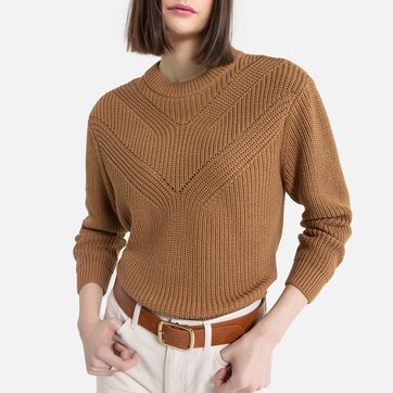 Pullover, runder Ausschnitt, Baumwolle LA REDOUTE COLLECTIONS
