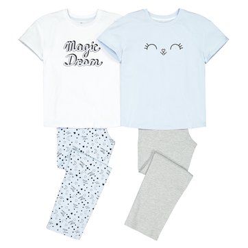 Lote de 2 pijamas, em algodão bio, 10-16 anos LA REDOUTE COLLECTIONS