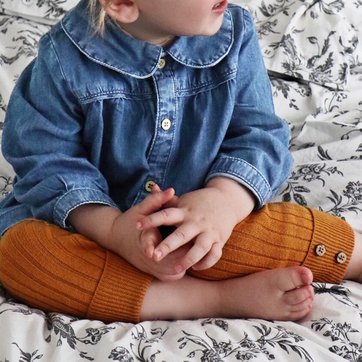 Blusa com gola claudine em ganga, 1 mês-4 anos Blusa com gola claudine em ganga, 1 mês-4 anos LA REDOUTE COLLECTIONS