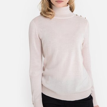 Rollkragenpullover mit Knöpfen an der Schulter ANNE WEYBURN