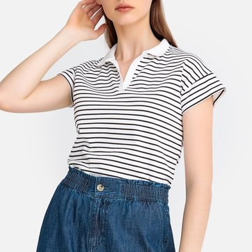 T-shirt-polo às riscas LA REDOUTE COLLECTIONS