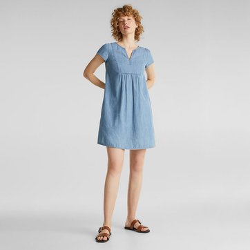 Kurzes Kleid, Henley-Ausschnitt ESPRIT