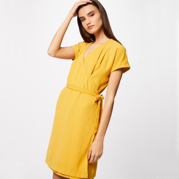 Vestido tipo envelope, mangas curtas MORGAN