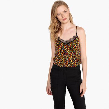 Top com decote em V, estampado floral, alças finas LA REDOUTE COLLECTIONS