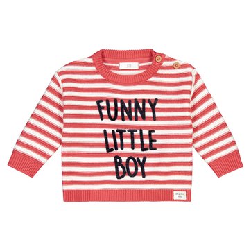 Gestreifter Rundhals-Pullover mit Schriftzug, 1 Monat - 4 Jahre Gestreifter Rundhals-Pullover mit Schriftzug, 1 Monat - 4 Jahre LA REDOUTE COLLECTIONS