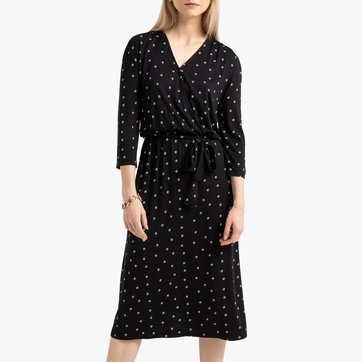 Vestido de efecto cruzado, estampado Vestido de efecto cruzado, estampado LA REDOUTE COLLECTIONS