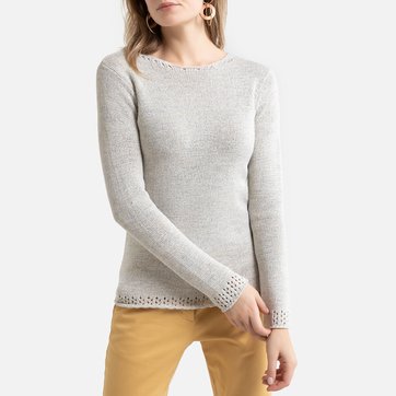 Pullover mit rundem Ausschnitt, Bändchenstrick ANNE WEYBURN