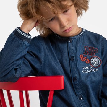Bibe de mangas compridas com emblema, 3-12 anos LA REDOUTE COLLECTIONS