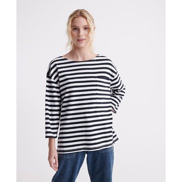 Superdry Maddie Graphic Ls Top T-Shirt /À Manches Longues Femme