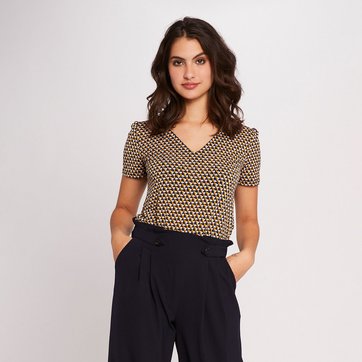 Blusa estampada com mangas curtas MORGAN