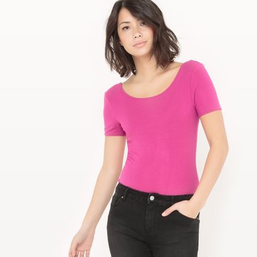 Body de gola redonda, liso LA REDOUTE COLLECTIONS