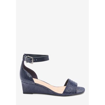 chaussures compensées femme bleu marine