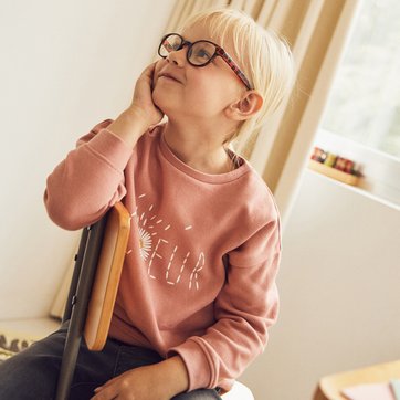 Sweat com gola redonda, impressão Coeur, 3-12 anos LA REDOUTE COLLECTIONS