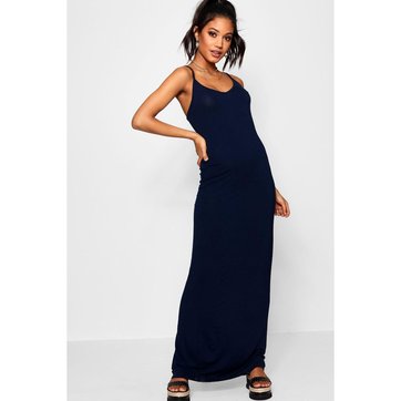 Robe Longue Droite , Fines Bretelles BOOHOO. «