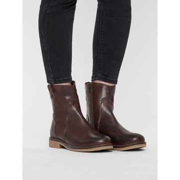 boots lacets marron femme