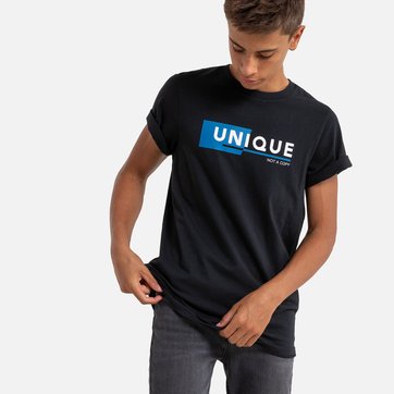T-shirt com mensagem, gola redonda, 10-18 anos T-shirt com mensagem, gola redonda, 10-18 anos LA REDOUTE COLLECTIONS