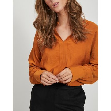 Blusa de mangas compridas, decote em V VILA