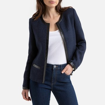 Kurze Jacke mit Reissverschluss, Natté-Gewebe, figurbetonte Form ANNE WEYBURN