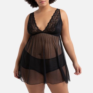 Nuisette en dentelle et plumetis LA REDOUTE COLLECTIONS PLUS